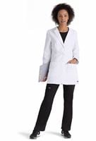 Grey's Anatomy Women's 32" 2 Pocket Fitted White Lab Coat-7446
