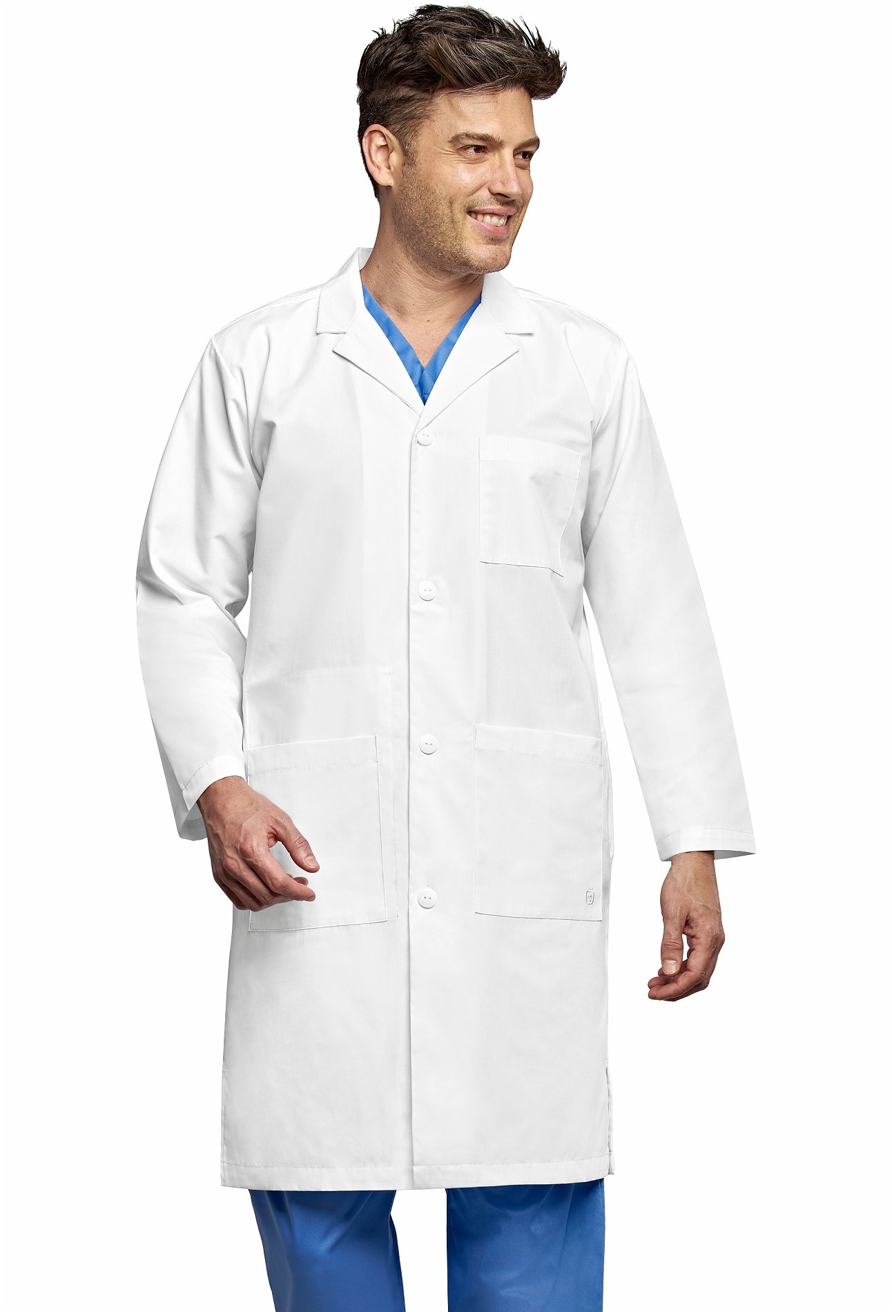 WonderWink Men's Long White Lab Coat-7302